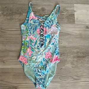 Lilly Pulitzer Isla Lattice One piece Swimsuit
